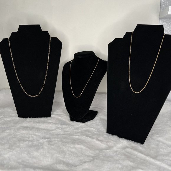 Lot of 3 Necklaces Gold Tone Chains - Picture 3 of 16